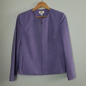 Talbots Purple Faux Suede blazer jacket size 10
